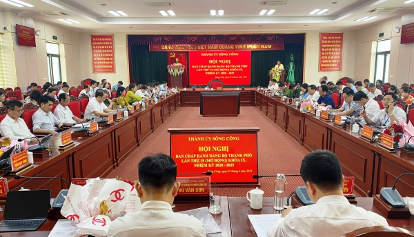 Hội nghị Ban Chấp hành Đảng bộ thành phố Sông Công lần thứ 19 khóa IX, nhiệm kỳ 2020 - 2025