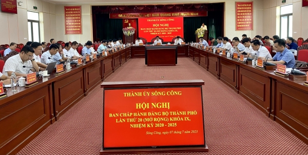Hội nghị Ban Chấp hành Đảng bộ thành phố Sông Công lần thứ 20, nhiệm kỳ 2020 - 2025