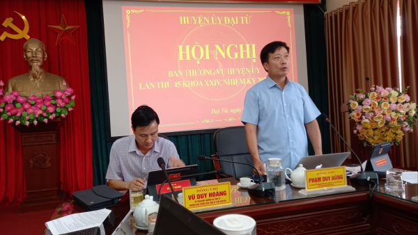 Hội nghị Ban Thường vụ Huyện ủy Đại Từ lần thứ 45 khóa XXIV, nhiệm kỳ 2020 - 2025