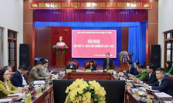 Hội nghị Ban Chấp hành Đảng bộ huyện Võ Nhai lần thứ 15 khóa XXII, nhiệm kỳ 2020 - 2025