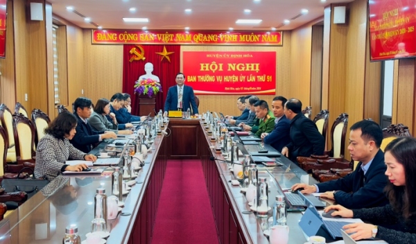 Hội nghị Ban Thường vụ Huyện ủy Định Hóa lần thứ 51, nhiệm kỳ 2020 - 2025