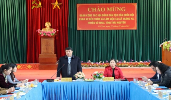Hội đồng Dân tộc của Quốc hội thăm và làm việc tại huyện Võ Nhai