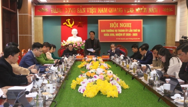Hội nghị Ban Thường vụ Thành uỷ Thái Nguyên lần thứ 89, nhiệm kỳ 2020 - 2025