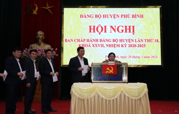 Phú Bình: Kiện toàn chức danh Phó Bí thư Huyện ủy, nhiệm kỳ 2020 - 2025