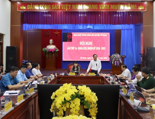 Hội nghị Ban Chấp hành Đảng bộ huyện Võ Nhai lần thứ 16, khóa XXII, nhiệm kỳ 2020 - 2025