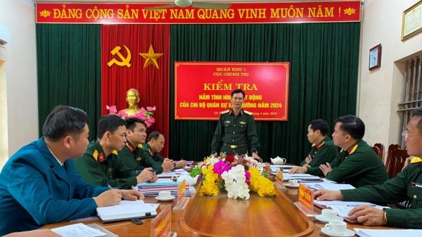 Quân khu 1 kiểm tra việc thành lập chi bộ quân sự cấp xã trên địa bàn tỉnh