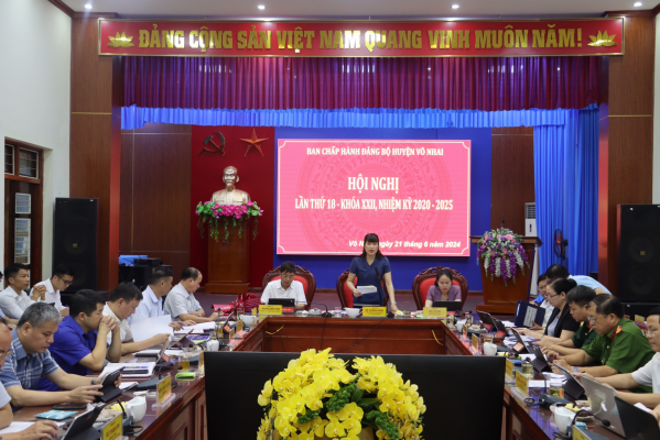 Hội nghị Ban Chấp hành Đảng bộ huyện Võ Nhai lần thứ 18