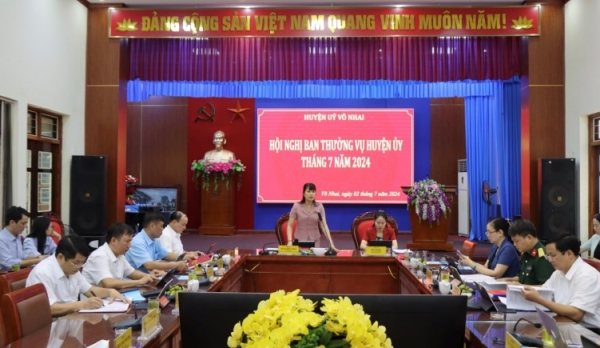 Hội nghị Ban Thường vụ Huyện uỷ Võ Nhai lần thứ 46, nhiệm kỳ 2020 - 2025