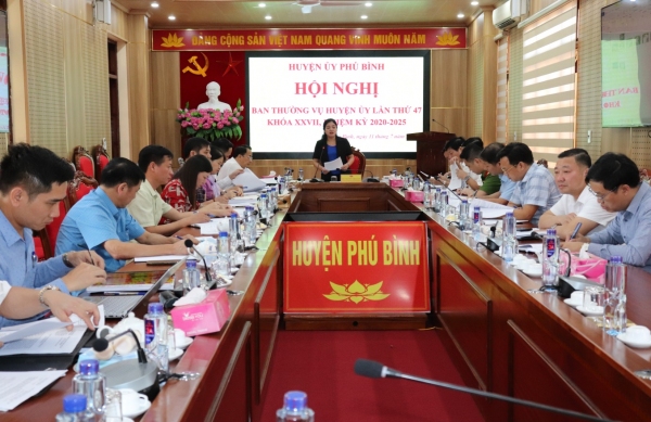 Hội nghị lần thứ 47 Ban Thường vụ Huyện ủy Phú Bình khóa XXIV