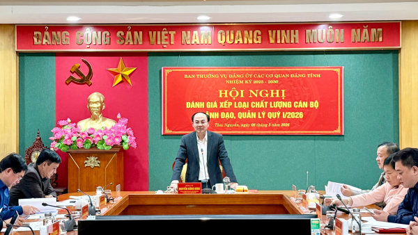 Đảng ủy các cơ quan Đảng tỉnh: Đánh giá, xếp loại chất lượng cán bộ lãnh đạo, quản lý quý I năm 2026