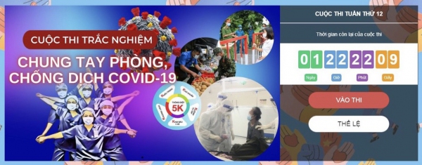 Gần 9,2 vạn người thi trắc nghiệm “Chung tay phòng, chống dịch COVID-19” tuần 12