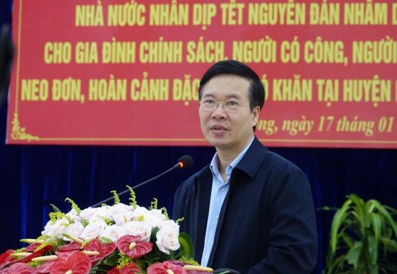 Thường trực Ban Bí thư Võ Văn Thưởng thăm, chúc Tết tại Quảng Ngãi