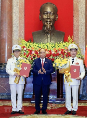 Thăng cấp bậc hàm Thượng tướng đối với hai đồng chí Thứ trưởng Bộ Công an