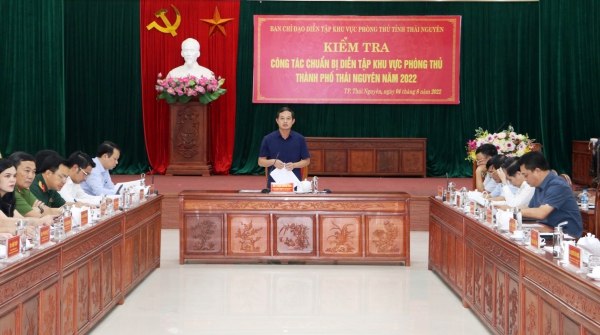 Đẩy nhanh tiến độ thực hiện các hạng mục công trình diễn tập khu vực phòng thủ thành phố Thái Nguyên
