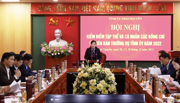 Hội nghị kiểm điểm tập thể và cá nhân các đồng chí Uỷ viên Ban Thường vụ Tỉnh uỷ năm 2022