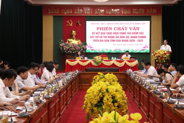 Chất vấn kết quả công tác kiểm sát, xét xử và thi hành án dân sự, hành chính trên địa bàn tỉnh, giai đoạn 2020 - 2022