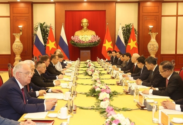Tổng Bí thư Nguyễn Phú Trọng hội đàm với Chủ tịch Đảng “Nước Nga Thống nhất”, Phó Chủ tịch Hội đồng An ninh Liên bang Nga