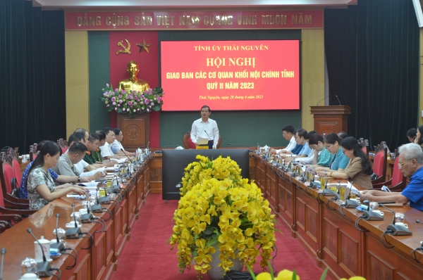 Giao ban các cơ quan khối nội chính tỉnh quý II/2023