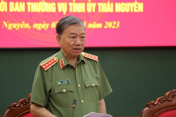 Bộ trưởng Bộ Công an làm việc với Ban Thường vụ Tỉnh ủy Thái Nguyên