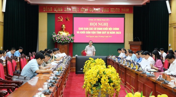 Giao ban các cơ quan khối nội chính và khối dân vận quý III/2023