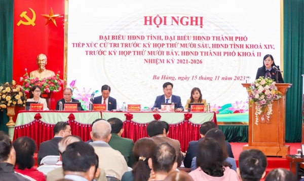 Đại biểu HĐND tỉnh tiếp xúc cử tri trước Kỳ họp thứ mười sáu, HĐND tỉnh khoá XIV