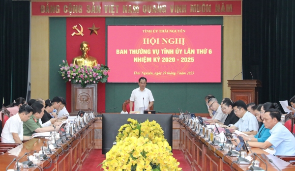 Hội nghị Ban Thường vụ Tỉnh ủy lần thứ 6, nhiệm kỳ 2020 - 2025