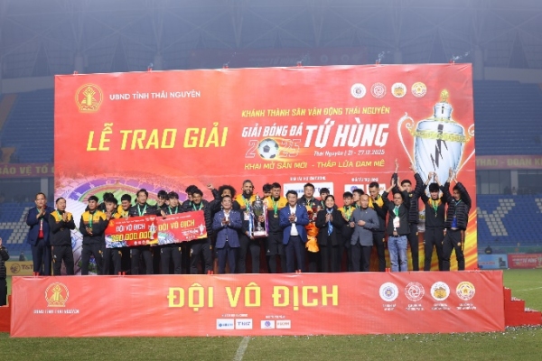 Giải bóng đá Tứ Hùng - Thái Nguyên năm 2025 thành công tốt đẹp