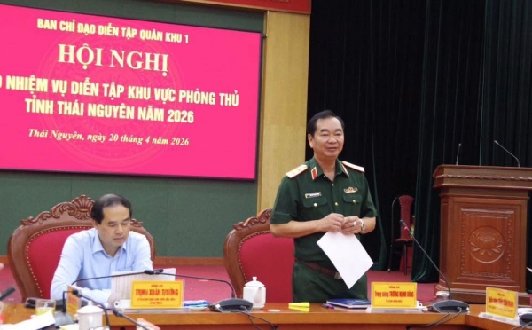 Quân khu 1 giao nhiệm vụ diễn tập khu vực phòng thủ tỉnh Thái Nguyên năm 2026