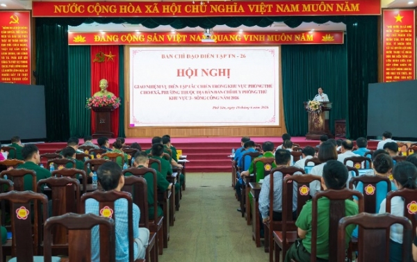 Giao nhiệm vụ diễn tập tác chiến phòng thủ cho 8 xã, phường khu vực phòng thủ số 3 - Sông Công