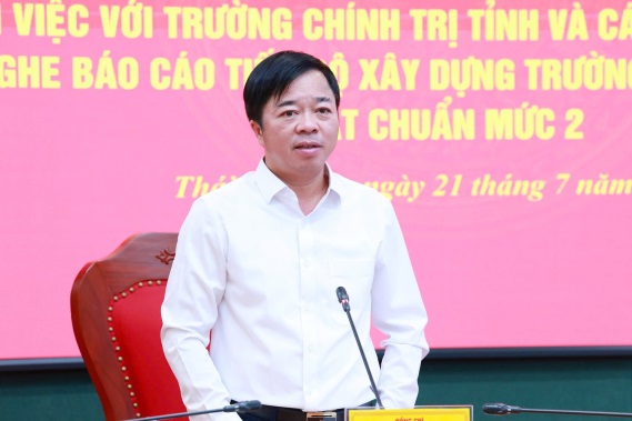 Đánh giá tiến độ xây dựng Trường Chính trị tỉnh Thái Nguyên đạt chuẩn mức 2