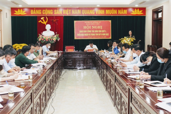 Huyện Đồng Hỷ: Giao ban công tác dân vận quý I năm 2022