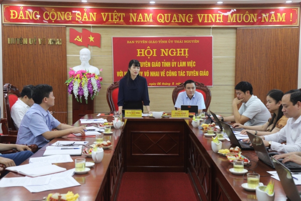 Ban Tuyên giáo Tỉnh ủy làm việc với Huyện ủy Võ Nhai