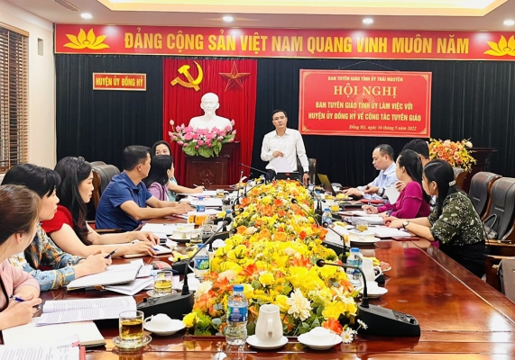 Ban Tuyên giáo Tỉnh ủy làm việc với Huyện ủy Đồng Hỷ