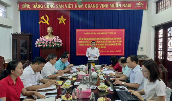 Đoàn kiểm tra của Ban Thường vụ Tỉnh ủy làm việc tại Đảng ủy Khối các cơ quan tỉnh