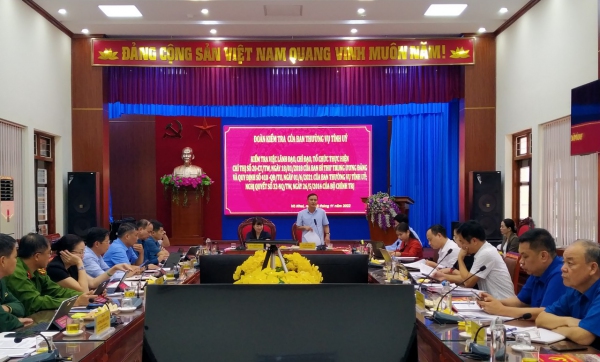 Đoàn kiểm tra của Ban Thường vụ Tỉnh ủy làm việc với Huyện ủy Võ Nhai