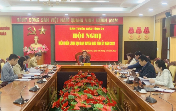 Hội nghị kiểm điểm tập thể và cá nhân lãnh đạo Ban Tuyên giáo Tỉnh ủy năm 2022