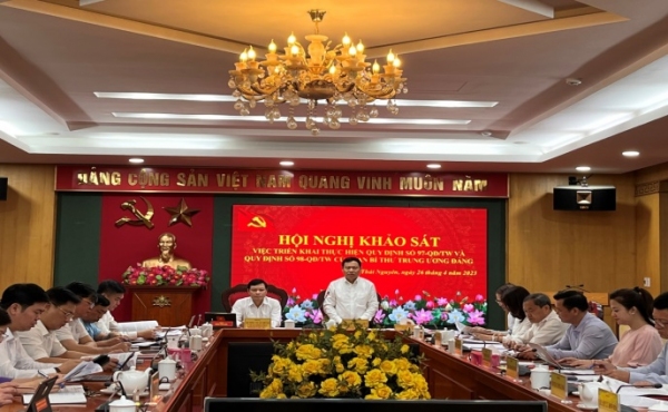 Đoàn khảo sát của Ban Tổ chức Trung ương làm việc tại Thái Nguyên