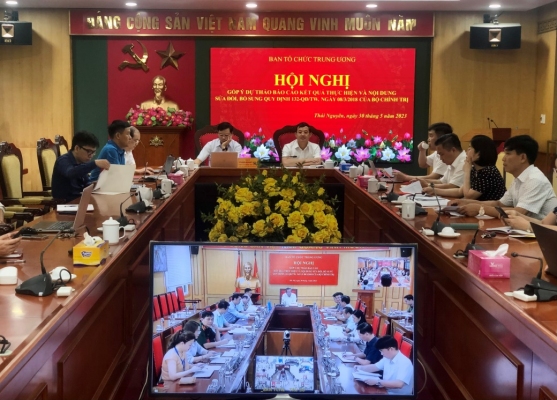 Hội nghị trực tuyến lấy ý kiến góp ý sửa đổi, bổ sung Quy định số 132-QĐ/TW, ngày 08/3/2018 của Bộ Chính trị