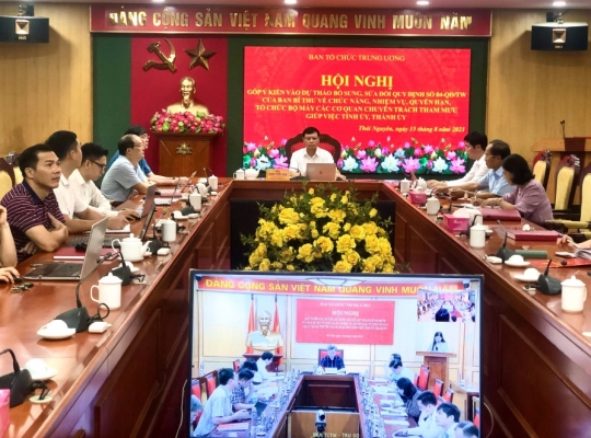 Hội nghị trực tuyến góp ý vào dự thảo sửa đổi, bổ sung Quy định số 04-QĐi/TW của Ban Bí thư Trung ương Đảng khóa XII