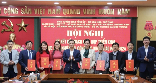 Ký kết kế hoạch phối hợp triển khai thực hiện nhiệm vụ công tác khoa giáo năm 2024