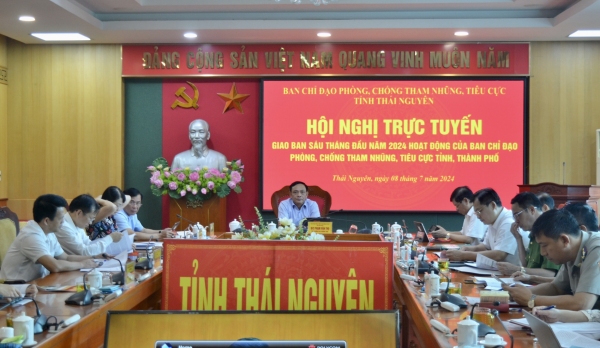Giao ban 6 tháng đầu năm 2024 hoạt động của Ban Chỉ đạo phòng, chống tham nhũng, tiêu cực tỉnh, thành phố