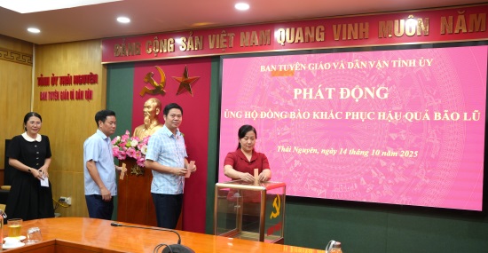 Ban Tuyên giáo và Dân vận Tỉnh ủy phát động ủng hộ đồng bào khắc phục hậu quả bão lũ 
