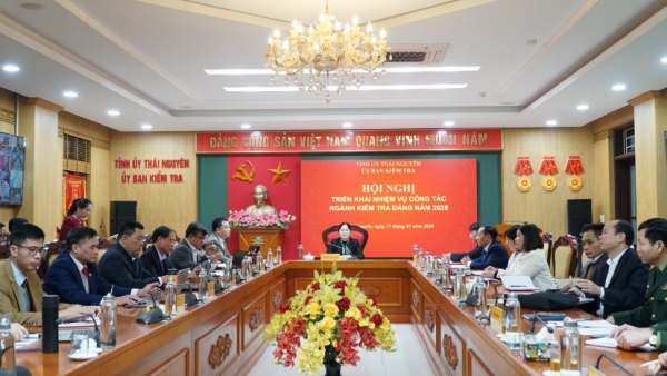 Ngành Kiểm tra Đảng tỉnh Thái Nguyên triển khai nhiệm vụ công tác năm 2026